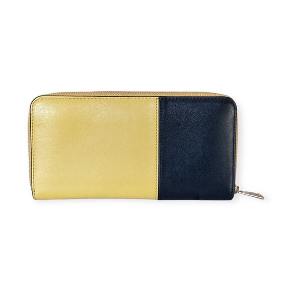 Furla Camelia Leather Zip Around Wallet | Black & Yellow Colorblock - Picture 3 of 6
